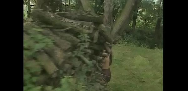  Black worker fucks his white mistress in the woods